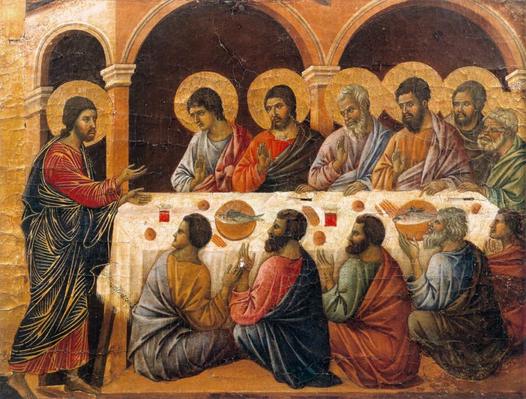 Risen Christ Appears to Apostles, Duccio (1308-11)